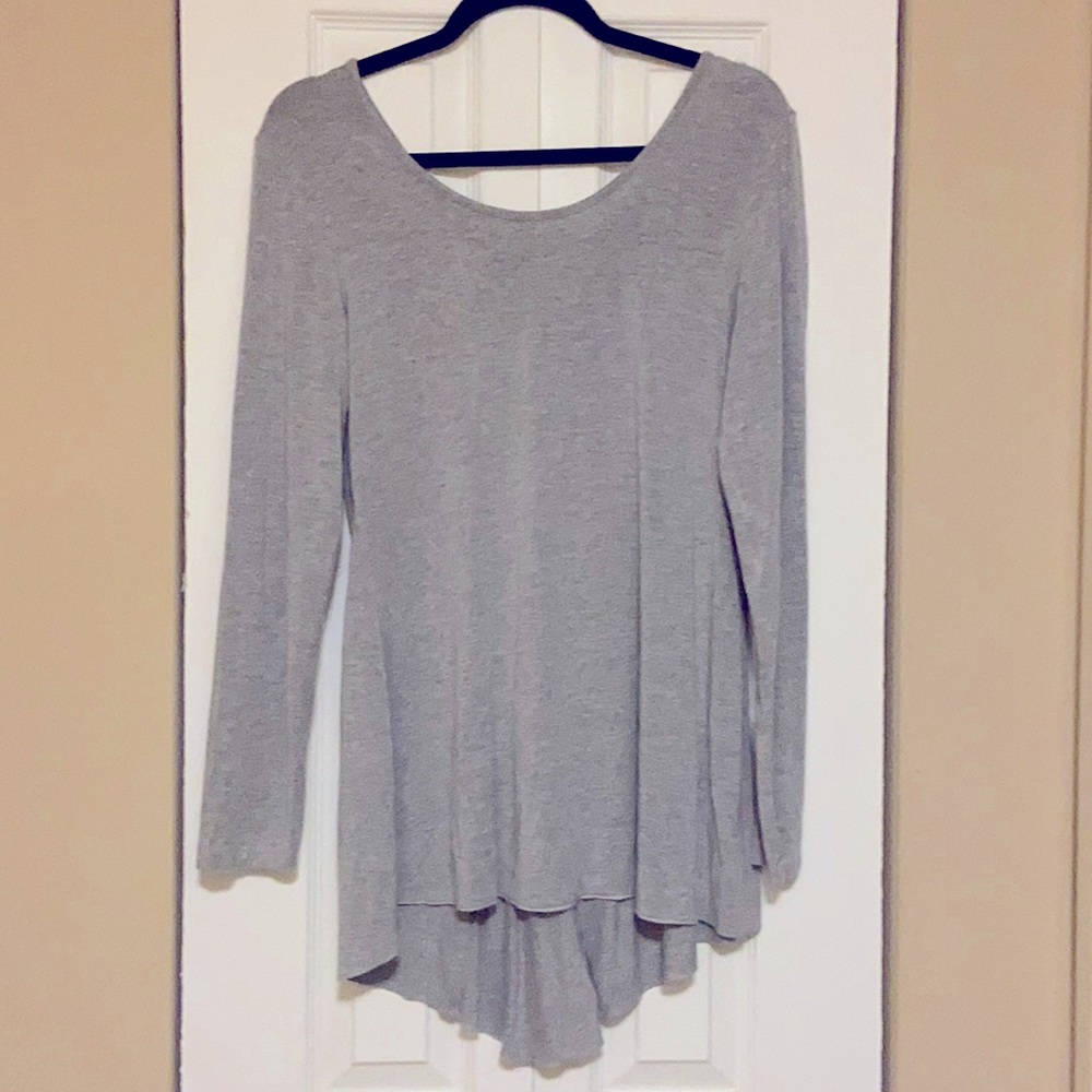 Soft Surroundings gray shirt with zipper